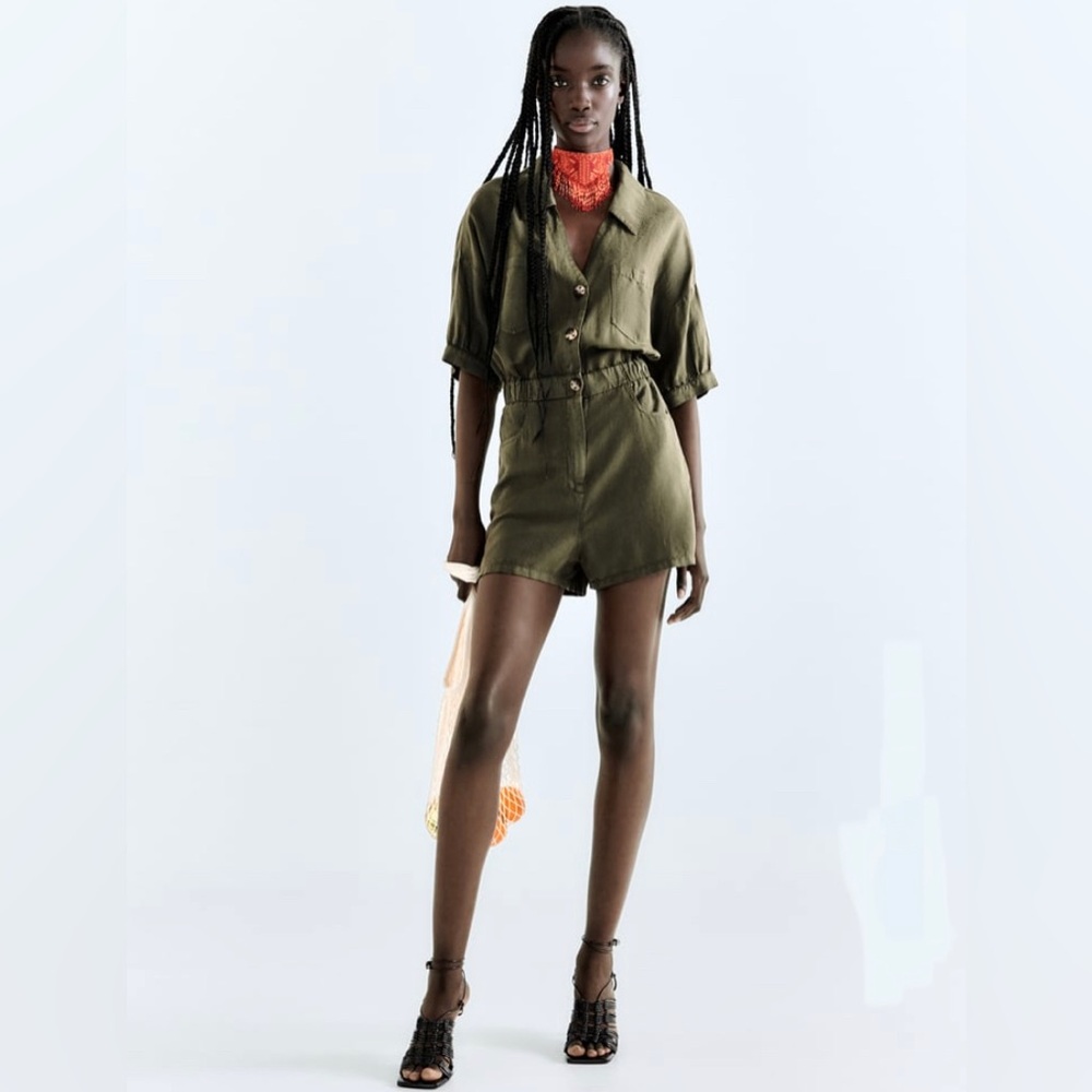 Zara Linen Blend Jumpsuit